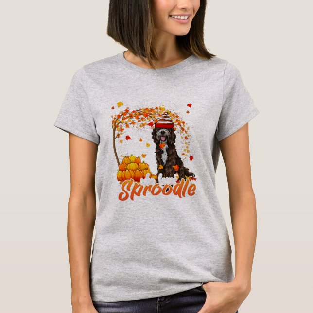 T-shirt Just A Girl Who Loves Sproodle Dog Thanksgiving  (Devant)