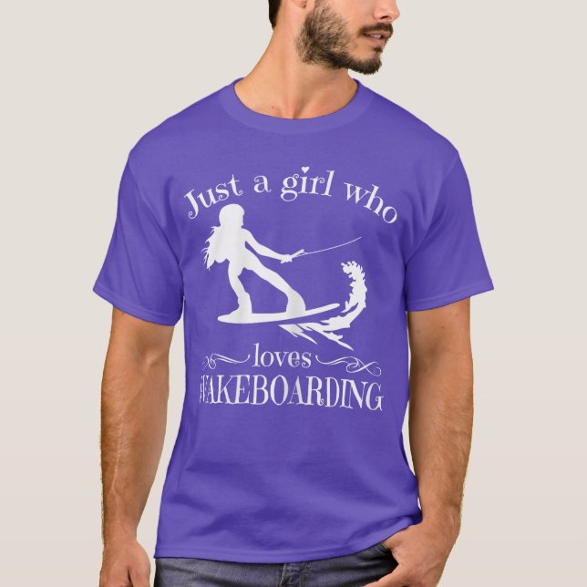 T-shirt just a girl who loves wakeboarding for women and g (Devant)