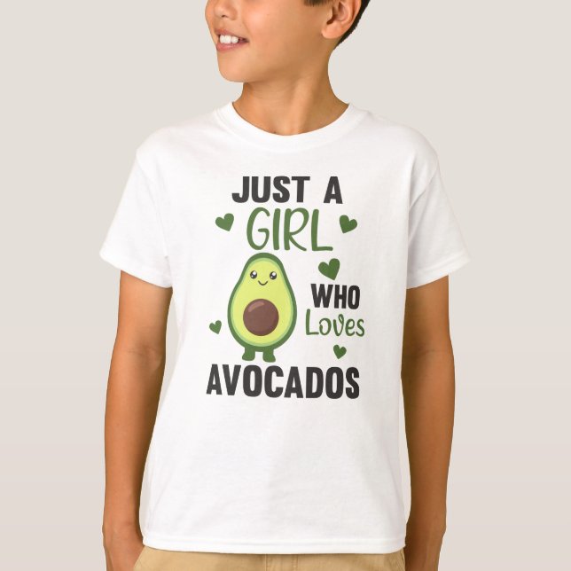 T-shirt Just A Girl's Avocado adore Sweet Avocado (Devant)
