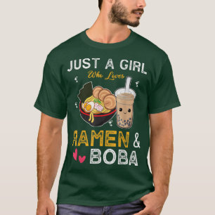 T-shirt Just A Girls Who Loves Ramen And Boba Kawaii Japan