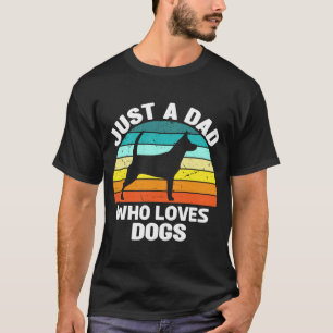 T-shirt Just A Papa Who Loves Dogs Chien Propriétaire Menu