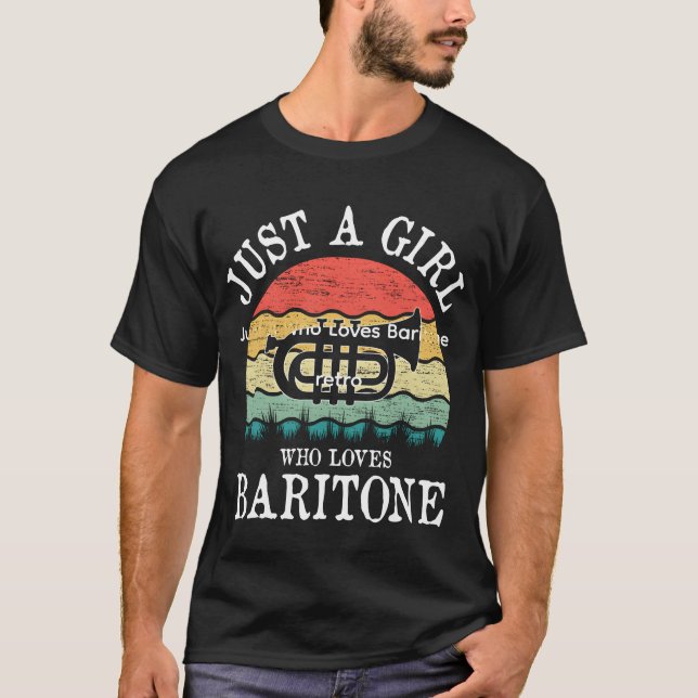 T-shirt Just A Who Loves Baritone retro (Devant)