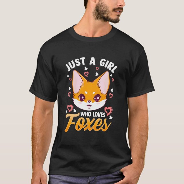 T-shirt Just A Who Loves Foxes Fox Mom (Devant)