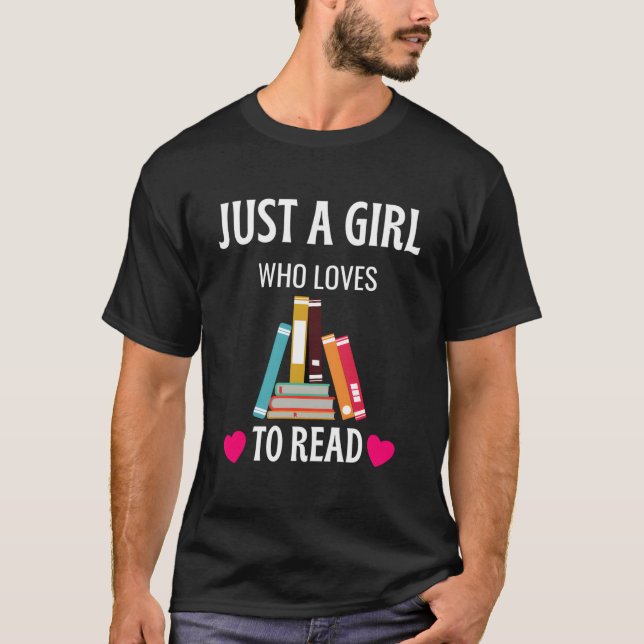 T-shirt Just A Who Loves To Read Book Worm (Devant)
