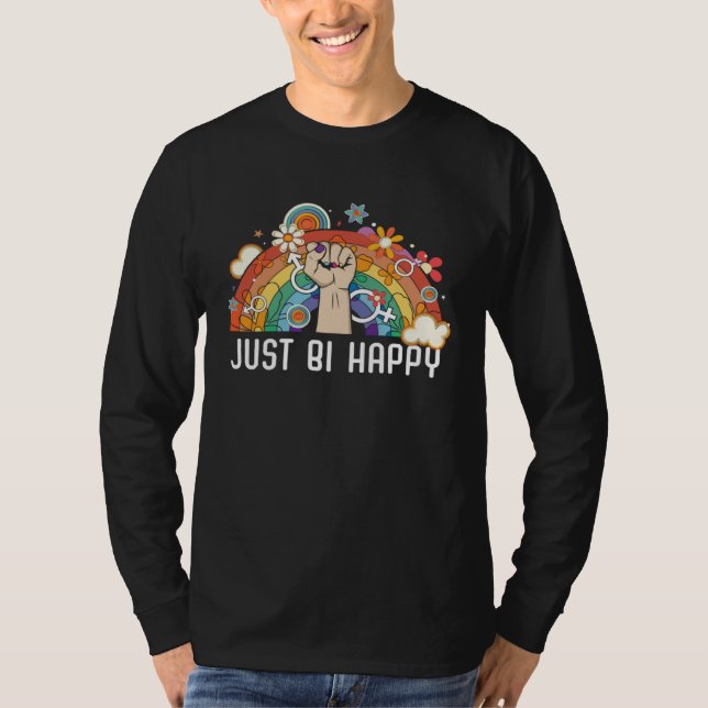 T-shirt Just Bi Happy Bisexual Pride March Bisexuality LGB (Devant)