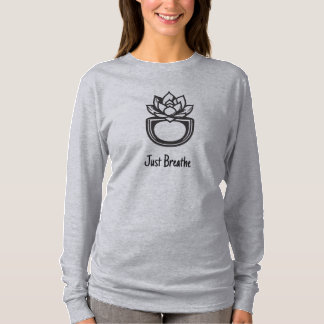 T-shirt Just Breathe Minimaliste Succulent Lotus Graphique