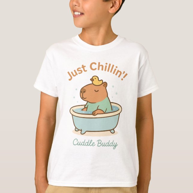 T-shirt Just Chillin' - Cute Capybara dans la baignoire dr (Devant)