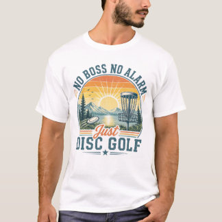 T-shirt Just Disc Golf Rétro Coucher de soleil