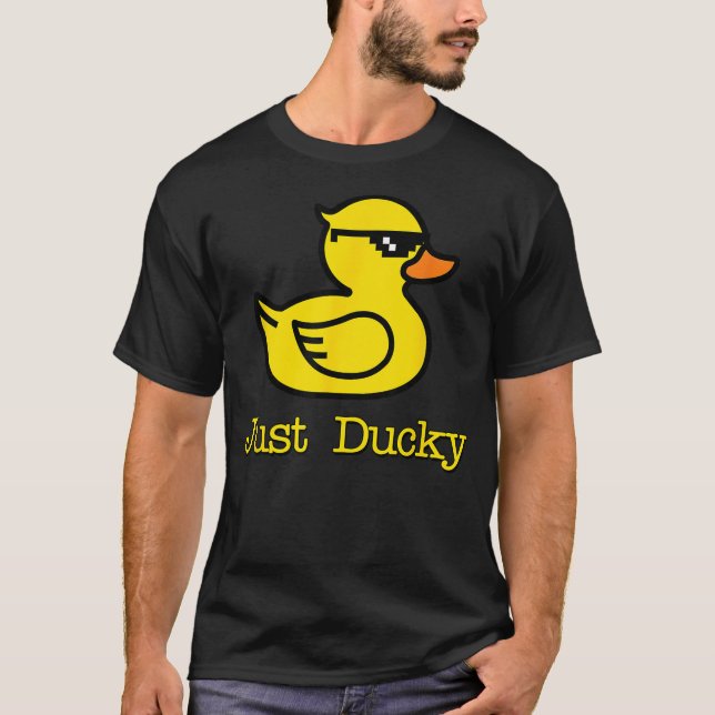 T-shirt Just Ducky Cool Rubber Yellow Duck Childish Graphi (Devant)