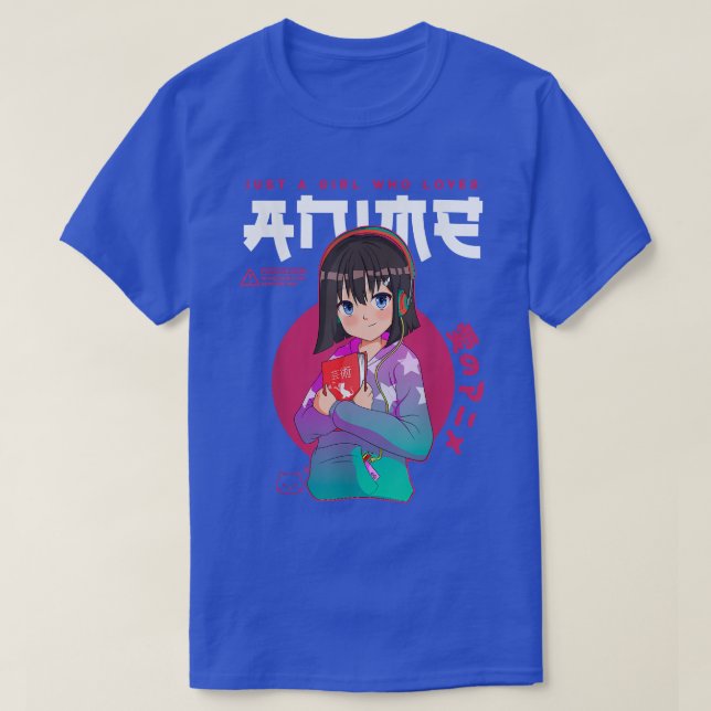 T-shirt Just Girl Love Anime Sketching Ramen Manga Otaku (Design devant)