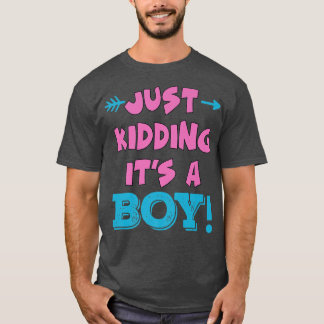 T-shirt Just Kidding It's a Boy Blue Girl Funny Genre Rev