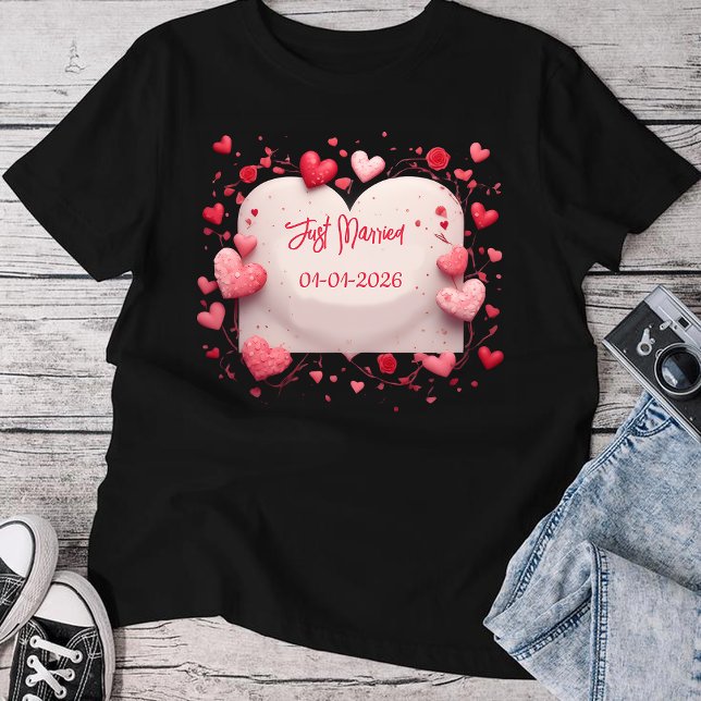 T-shirt Just Married Est 2026 Wedding Wife,Custom date (Créateur téléchargé)