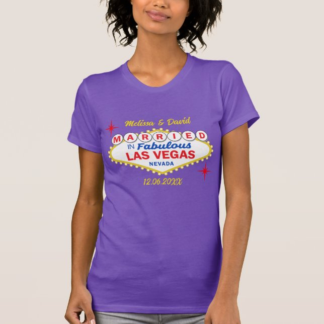 T-shirt Just Married in Las Vegas Wedding (Devant)