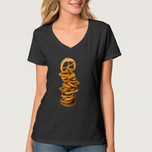 T-shirt Just Really Like Pretzels Pretzel Tower (Devant)