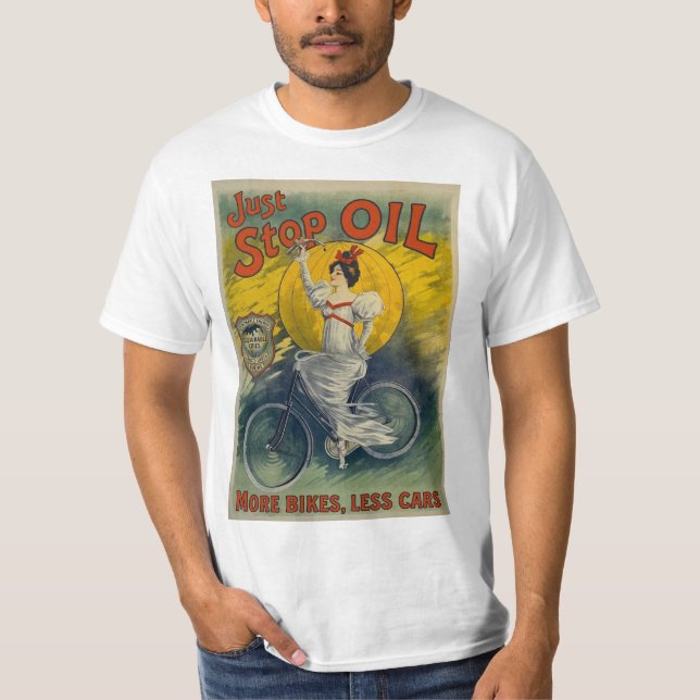 T-shirt Just Stop Oil Mug More Bikes Less Cars Activist (Devant)
