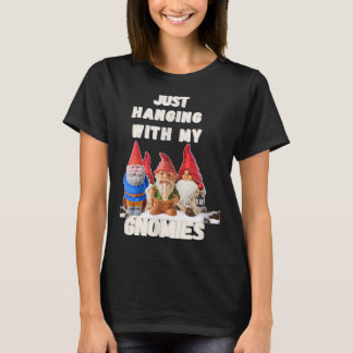T-shirt Juste accrocher avec mes Gnomies Fun Christmas Tee