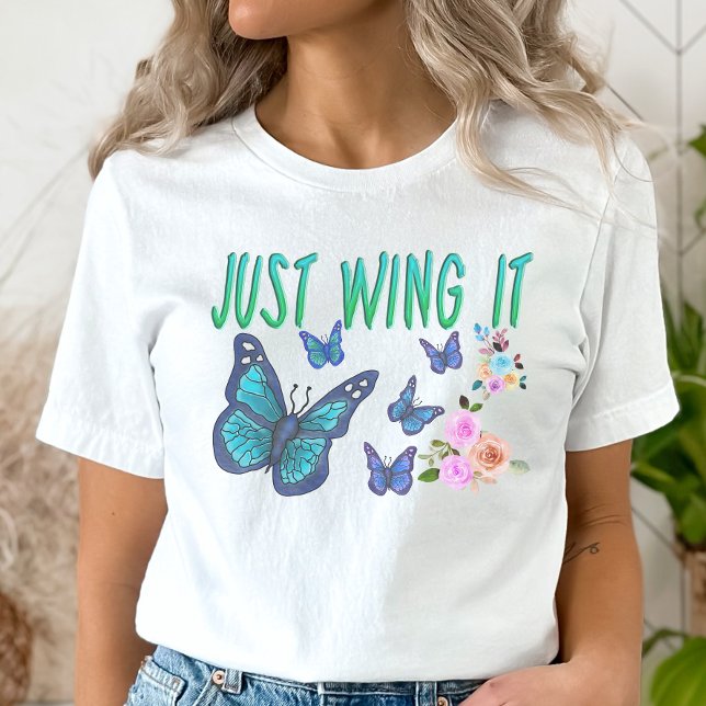 T-shirt Juste Ajuster, Papillon De Motivation (Créateur téléchargé)