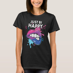 T-shirt Juste Bi Heureux Marche de la fierté bisexuelle Bi