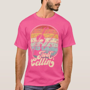 T-shirt Juste Cellin Retro Cello Funny Cellist Musicien Or