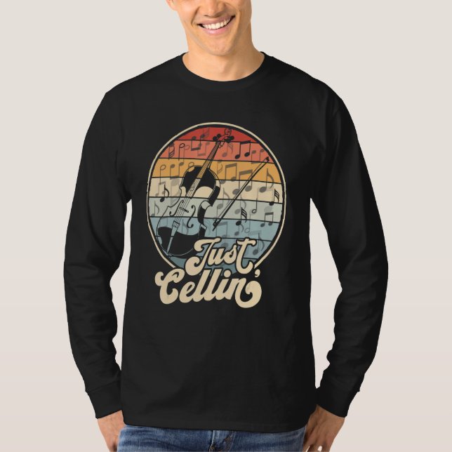 T-shirt Juste Cellin Rétro Violoncelle Drôle Violoncellist (Devant)