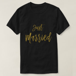 T-shirt Juste chemise mariée de typographie de feuille