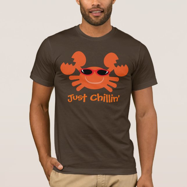 T-shirt Juste crabe de Chillin avec des lunettes de soleil (Devant)