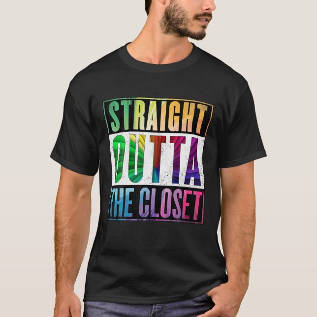 T-shirt Juste Devant Le Closet - Gay pride LGBT (Devant)