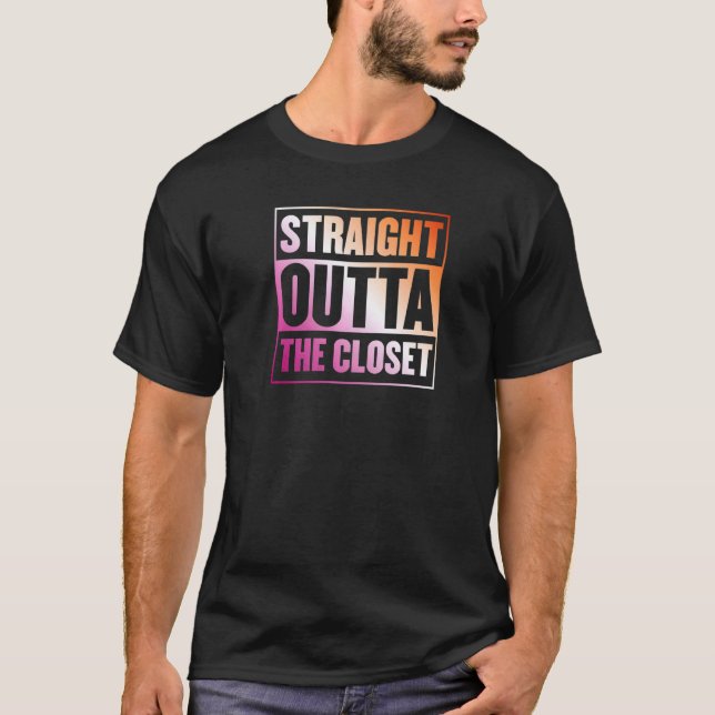 T-shirt Juste En Dehors Du Closet Lesbian Pride Esthétique (Devant)