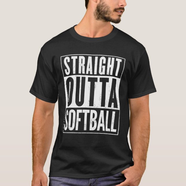 T-shirt Juste En Dehors Du Softball Drôle (Devant)