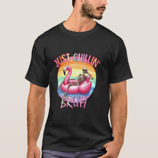 T-shirt Juste en train de se détendre Bruh Fun squelette F