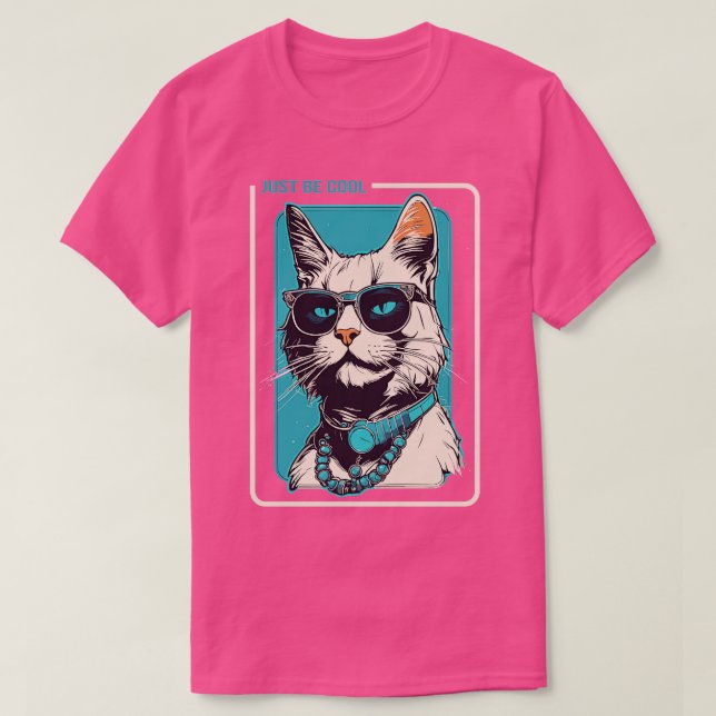 T-shirt juste être la couleur du chat coll (Design devant)