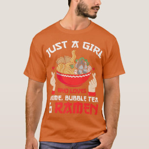 T-shirt Juste fille anime, bulle thé & ramen Anime Merch 1