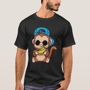 T-shirt Juste Frapper L'Amour Des Singes Et Des Bananes Lu