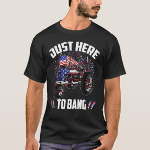T-shirt Juste Ici Pour Bang Firework American Flag Farm Tr