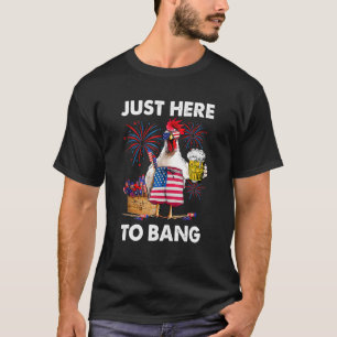 T-shirt Juste Ici Pour Bang Usa Drapeau 4 juillet Poulet S