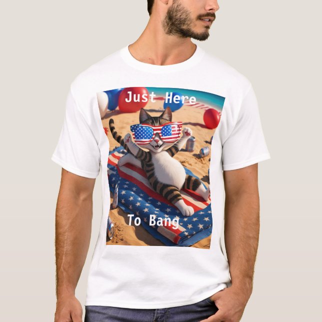 T-shirt Juste Ici Pour Bang USA Drapeau Drôle 4 juillet Ch (Devant)