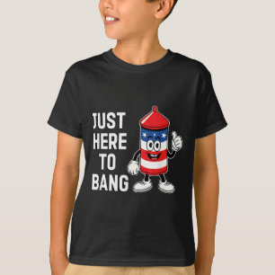 T-shirt Juste ici pour claquer drôle de pétard usa 4 juill