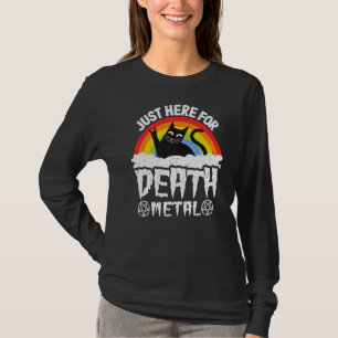 T-shirt Juste ici pour Death Metal Satan Goth Cat Heavy Me