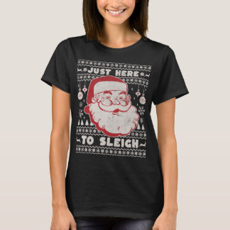 T-shirt Juste Ici Pour Dormir Drôle Noël Dit Retro S