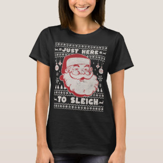 T-shirt Juste Ici Pour Dormir Drôle Noël Dit Retro S
