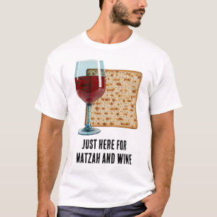 T-shirt Juste ici pour le matzah et le vin drôle de Seder