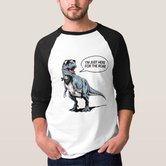 T-shirt Juste ici pour le Rar - Retro Dinosaur (Devant)