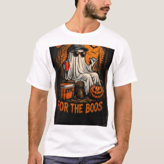 T-shirt Juste ici pour les huées Funny Ghost Halloween