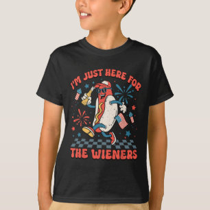 T-shirt Juste ici pour les saucisses 4 juillet Me patrioti