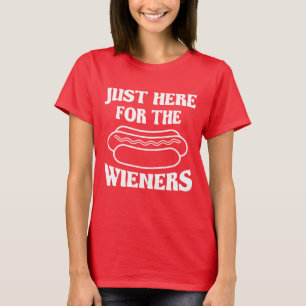T-shirt Juste ici pour les saucisses, drôle de 4 juillet