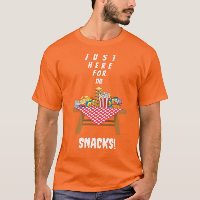 T-shirt Juste ici pour les snacks (Devant)