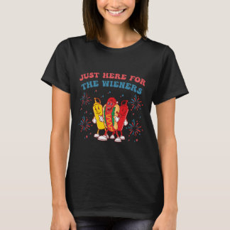 T-shirt Juste Ici Pour Les Wieners Drôle 4 juillet Bbq