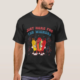 T-shirt Juste Ici Pour Les Wieners Drôle 4 juillet Bbq