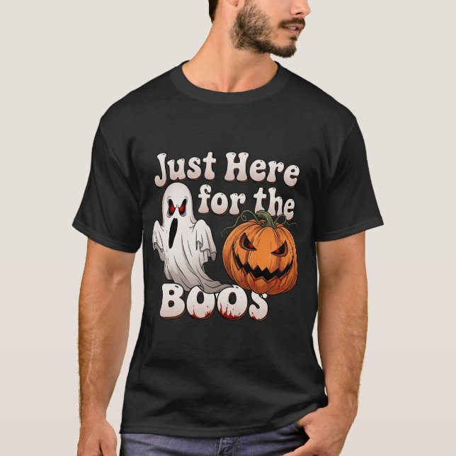 T-shirt Juste ici pour l'Halloween drôle BOOS (Devant)