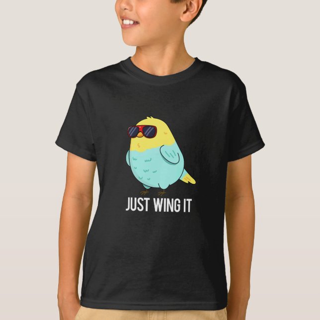 T-shirt Juste l'aile il drôle jeu d'oiseaux Dark BG (Devant)